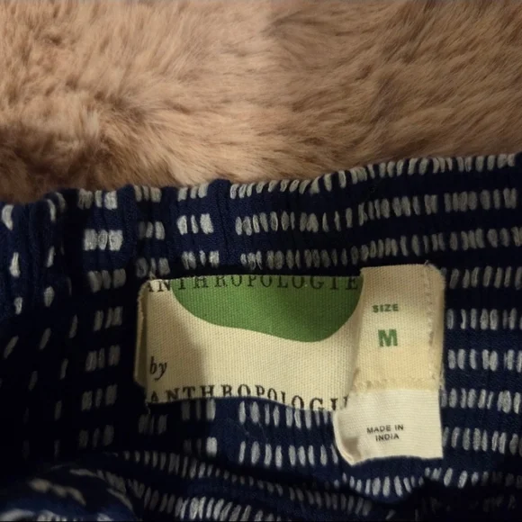 Anthropologie Blue and White Notched Collar Blouse - Picture 6 of 6